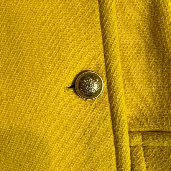 J. Crew Size 4 Stadium Cloth Nello Gori Yellow Majesty Wool Pea Coat Jacket EUC - Picture 10 of 13